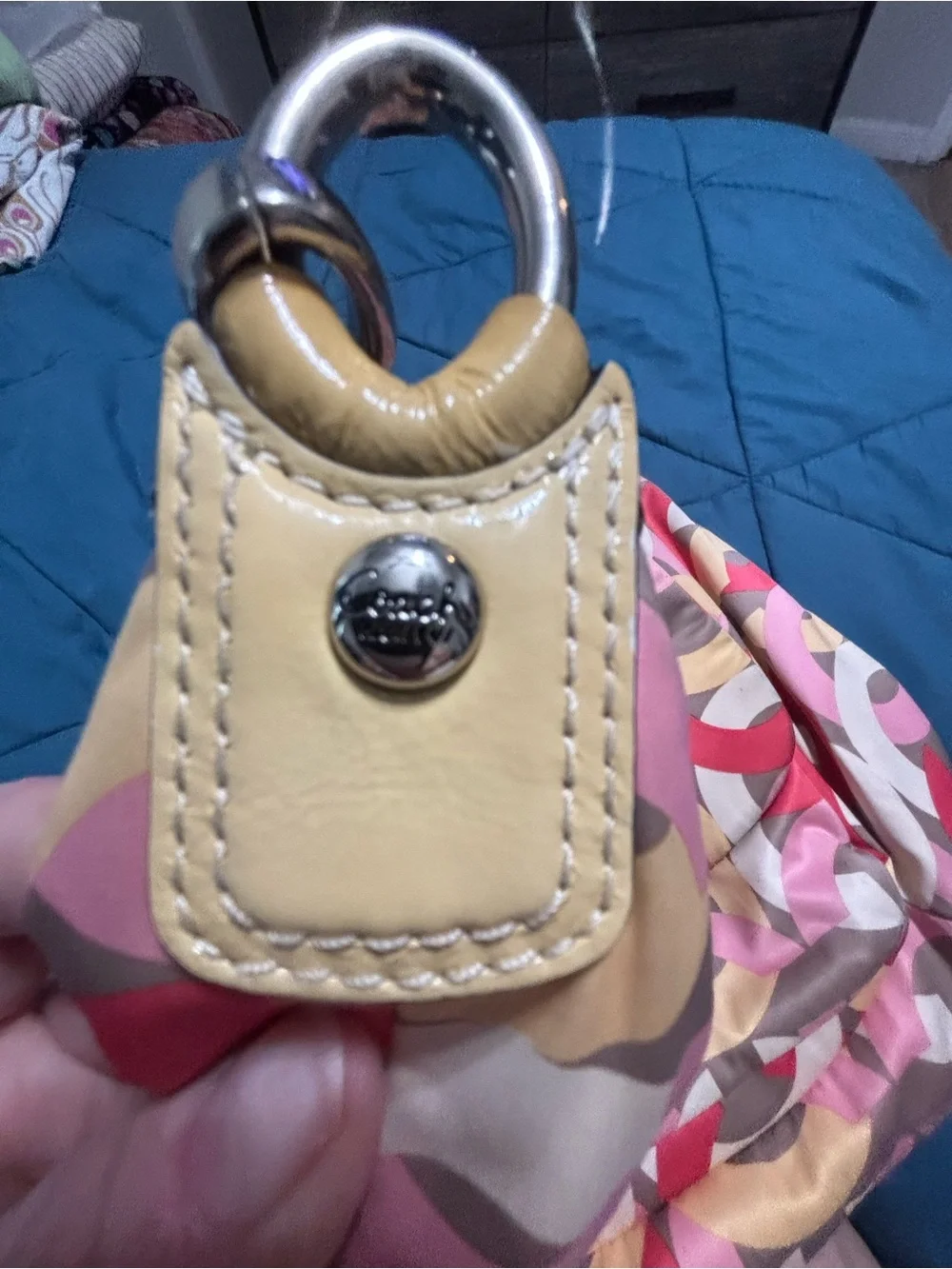 Coach Multi-Color Geometric Hobo Bag - Pink, Yellow & Red